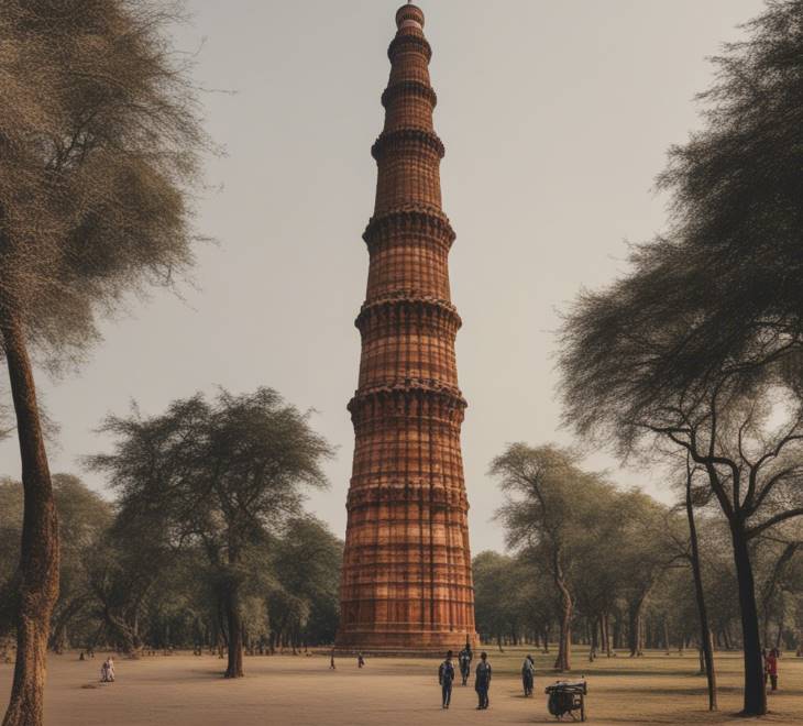 Qutub Minar in Delhi created by Ai