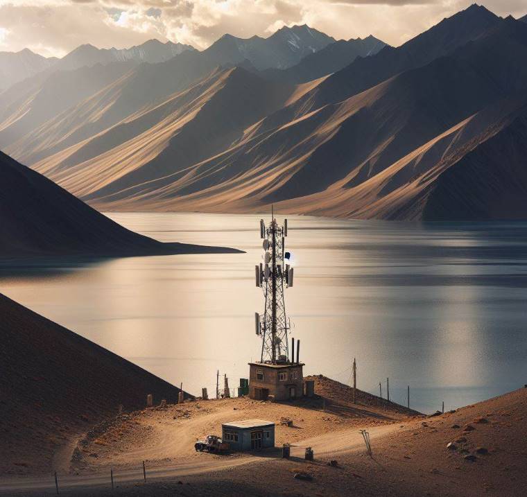 Mobile Tower in Ladakh ai Generated Image