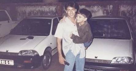 Zaheer Iqbal with salman khan childhood